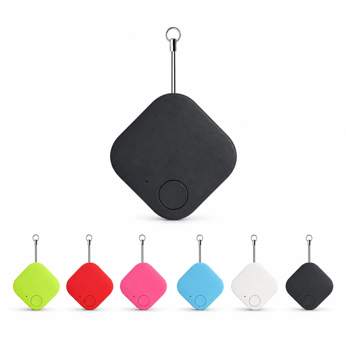 Custom Bluetooth key finder smart item tracker in matte black with six color options