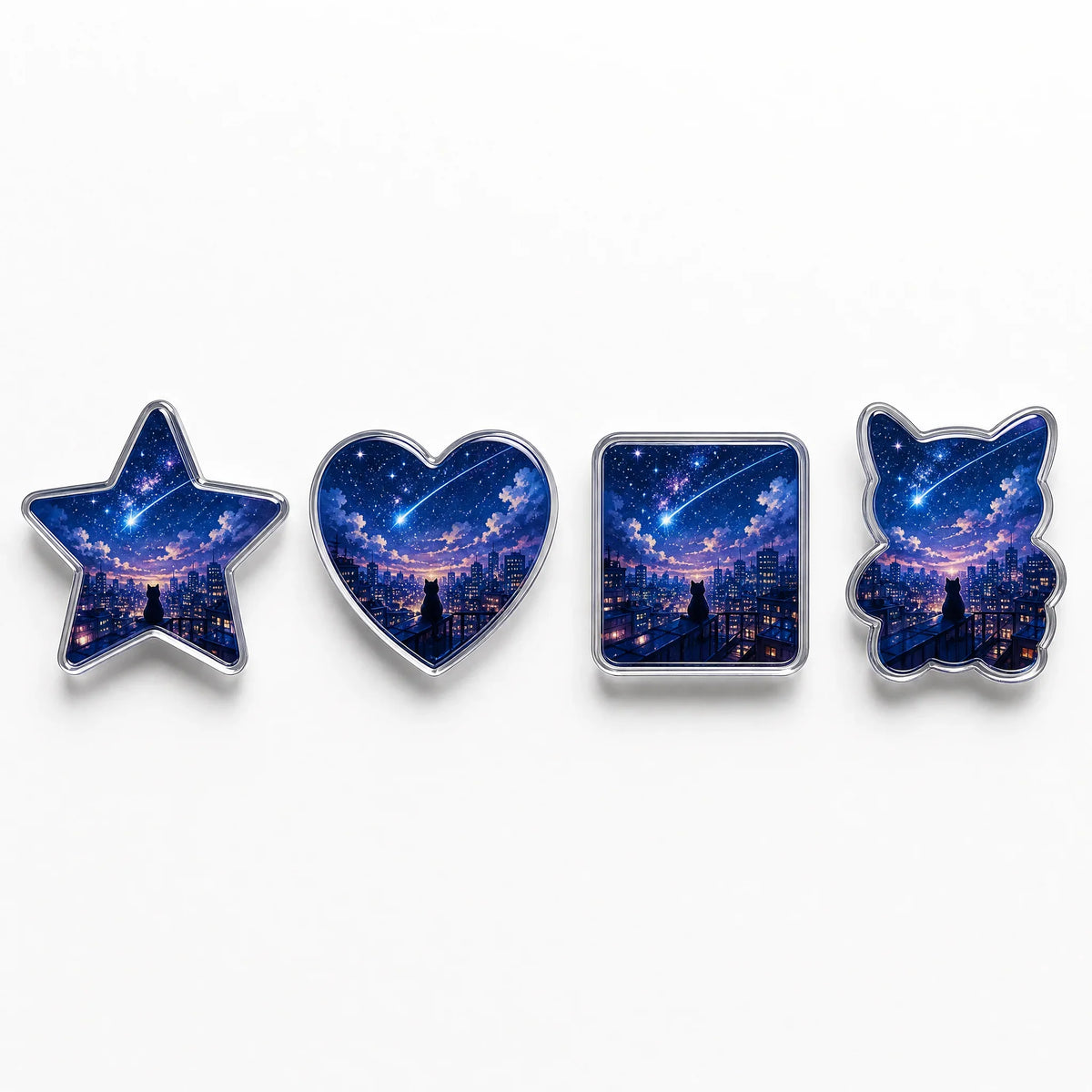 Custom shaped acrylic fridge magnets in different sizes