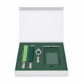 Custom corporate onboarding welcome kit - magnetic gift box with ID badge holder, lanyards and badge reel