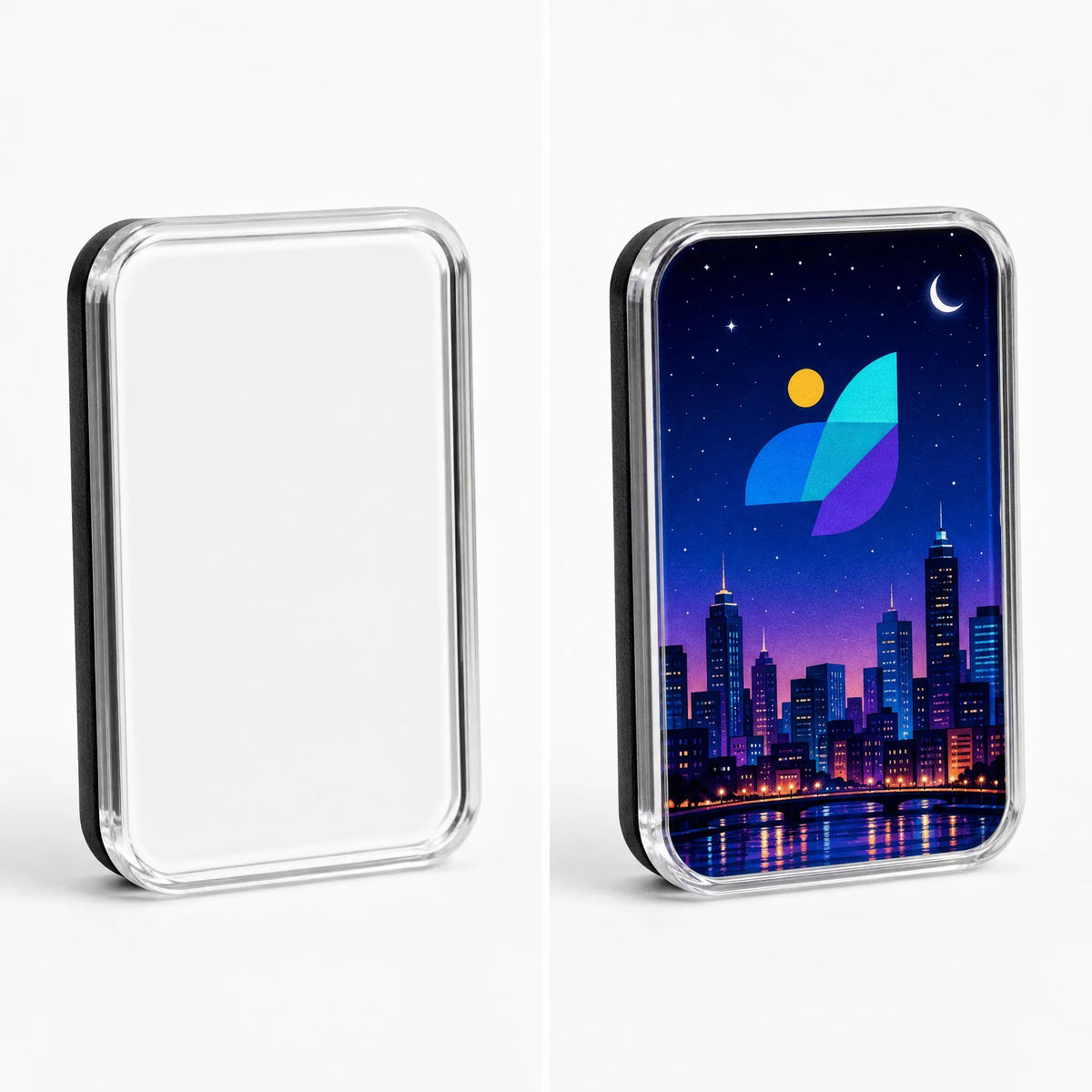 Custom logo printed on 3D acrylic fridge magnet