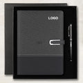 Custom A5 Journal Leather Hardcover Wireless Charger Gift Box Loose-leaf Notebook with Luxury Features - Image 1