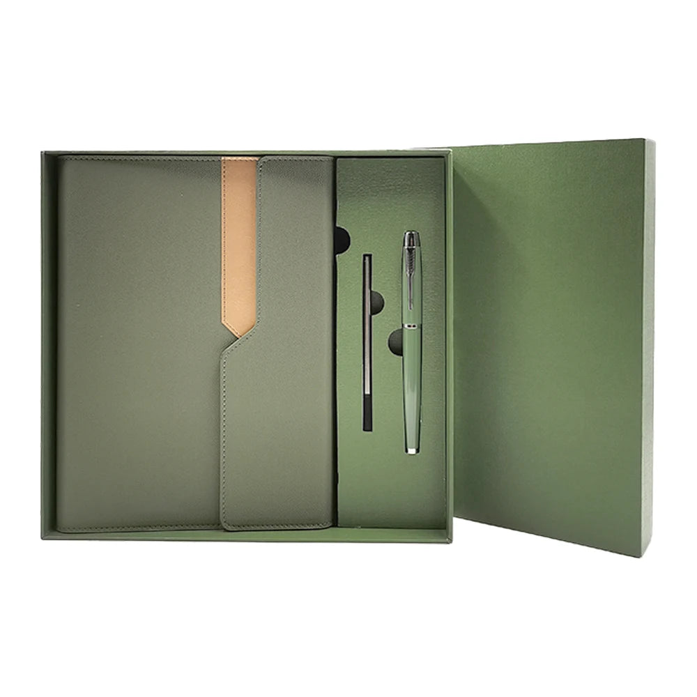 Customizable A5 Leather Notebook Pen Set - Image 3