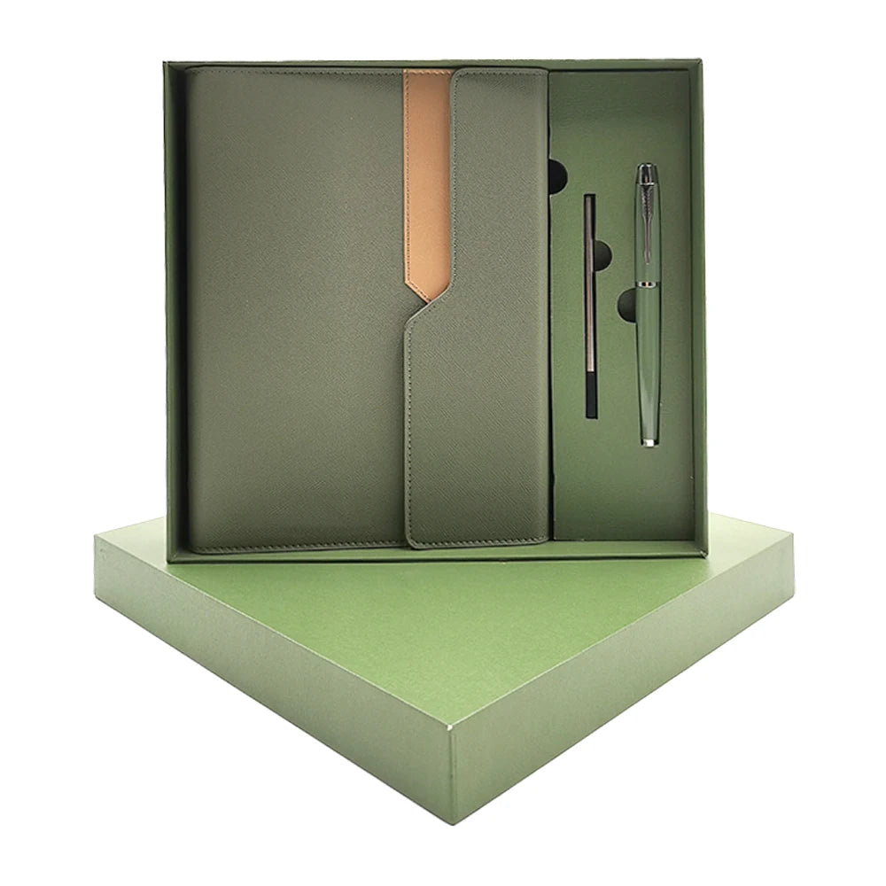 Customizable A5 Leather Notebook Pen Set - Image 1