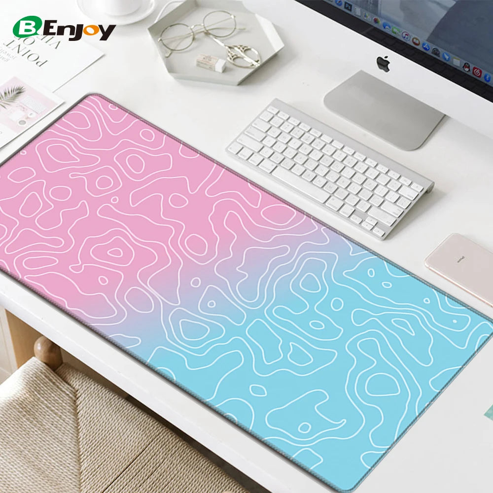 Custom desk mat on modern office desk