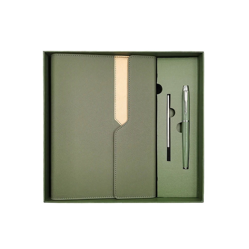 Customizable A5 Leather Notebook Pen Set - Image 5