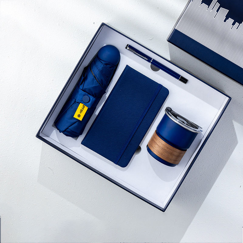 Custom Luxury Promotional Umbrella Business Corporate Journal Notebook with Pen Gift Set Coffee Cup with Logo