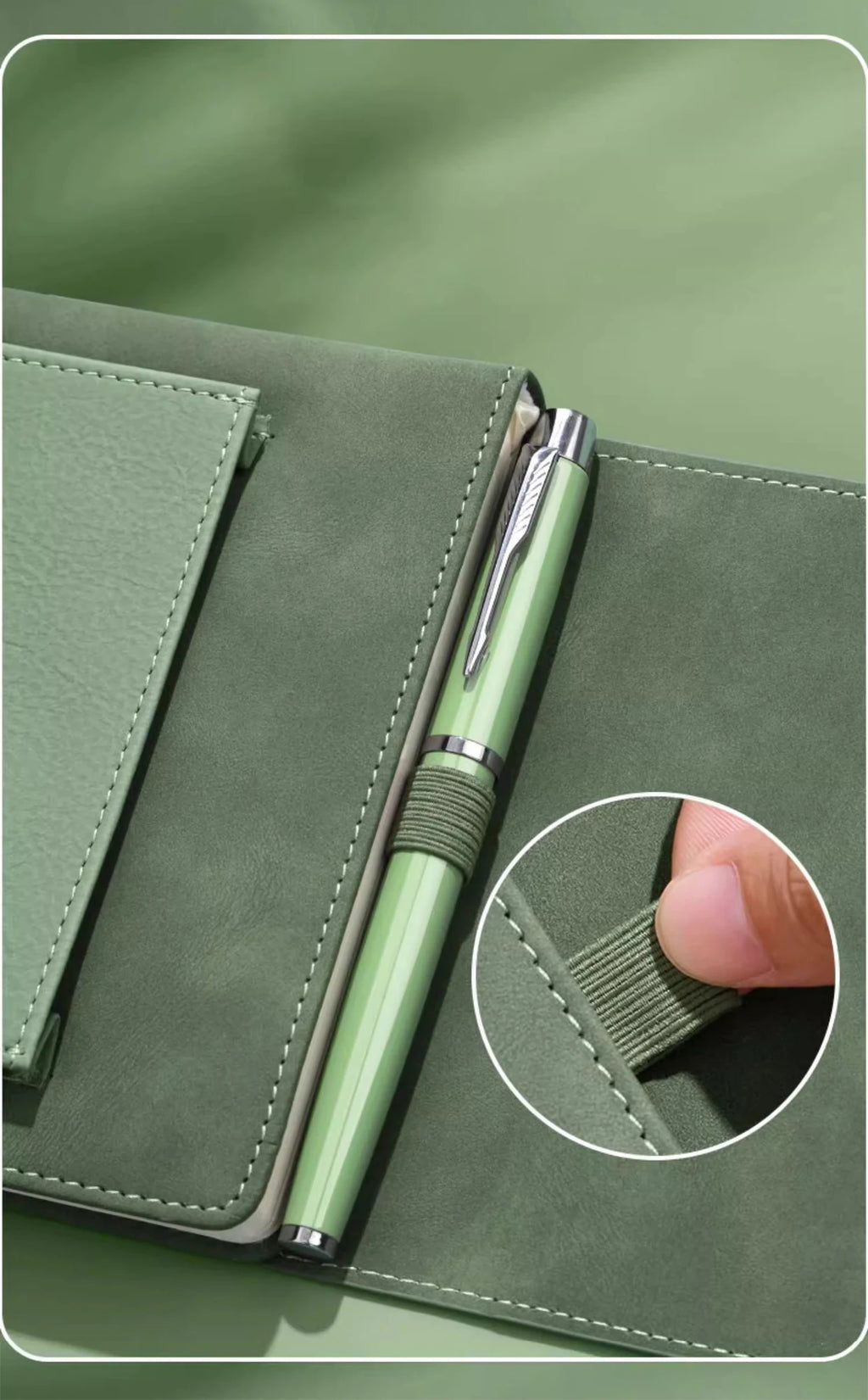 Custom Multi-Color Luxury A5 Business Journal Planner Spiral Printed Leather Cover Hardcover Organizer Notebook Gift Set with Pen - Image 5