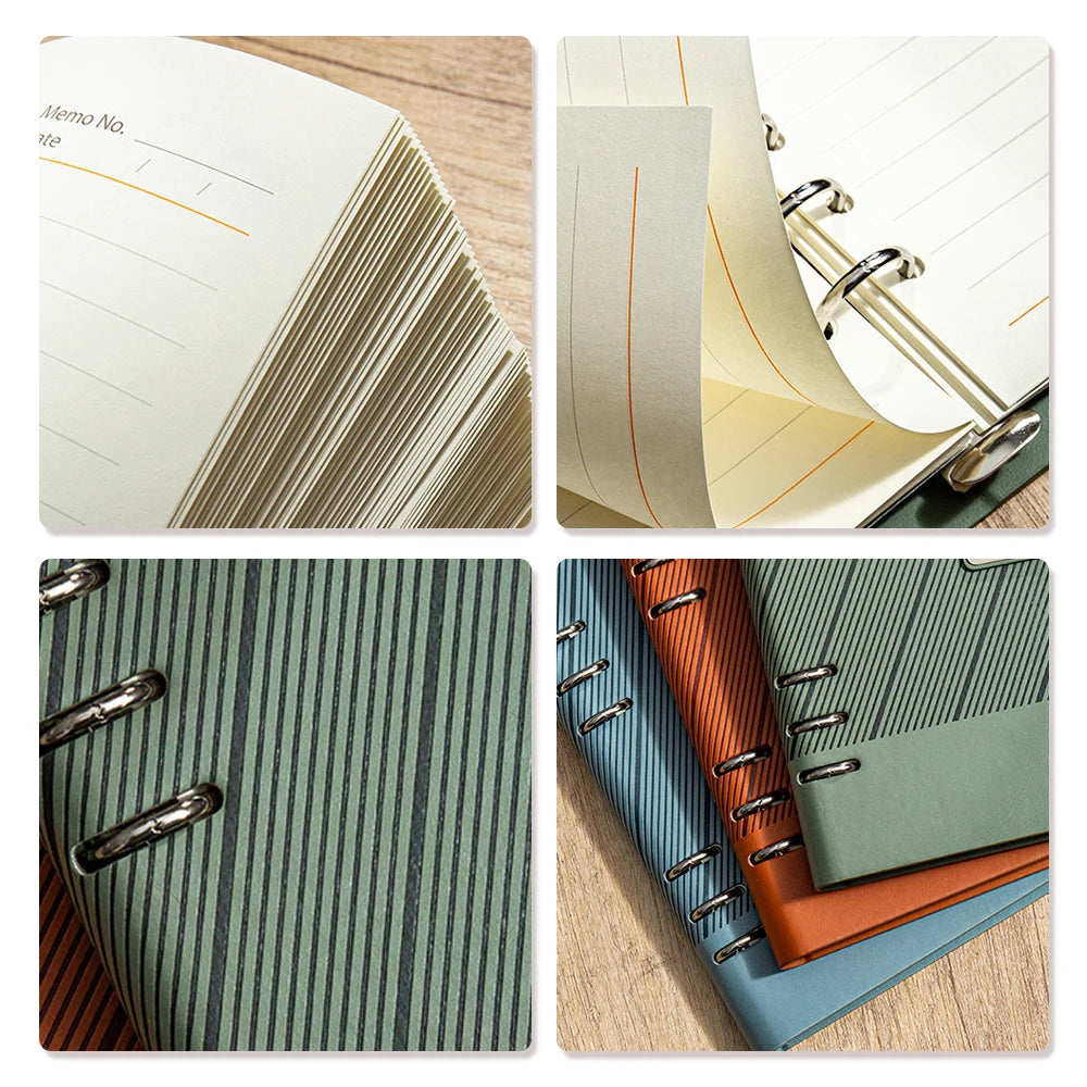 Custom Luxury A5 PU Loose-leaf Journal Notebook Set - Image 4