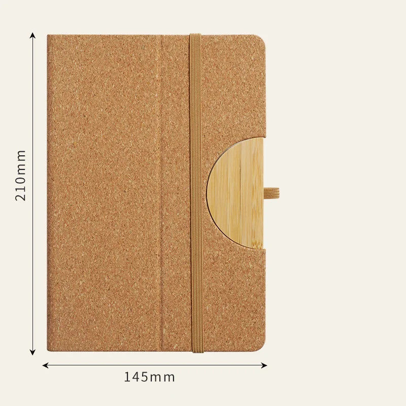 Custom Cork Notebook & Bamboo Pen Cup Set | Eco Gift