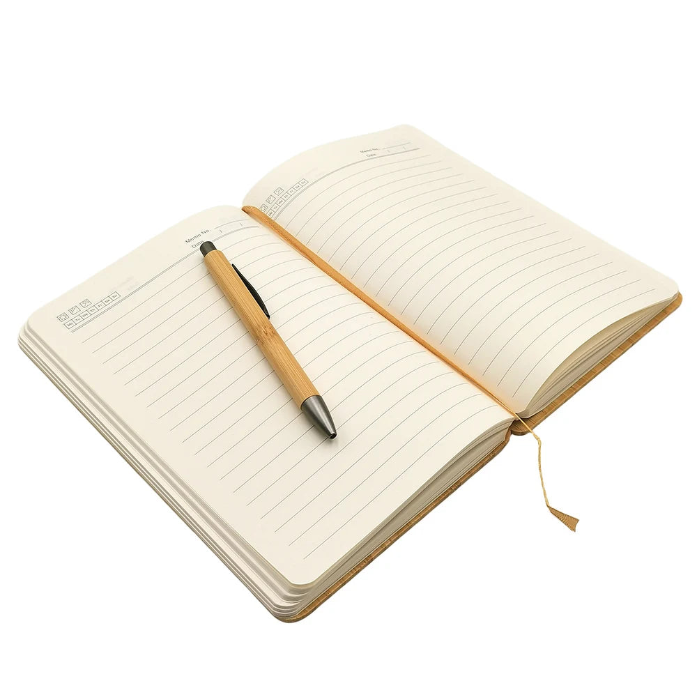 Custom Bamboo A5 Notebook Pen Set | Gift Box