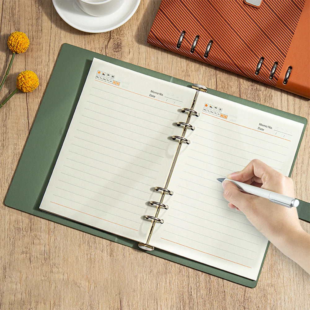 Custom Luxury A5 PU Loose-leaf Journal Notebook Set - Image 5