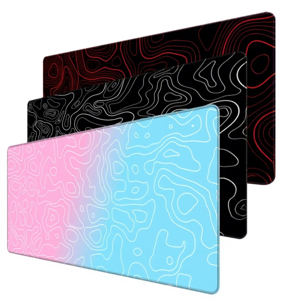 Custom printed XXL desk mats in different color designs