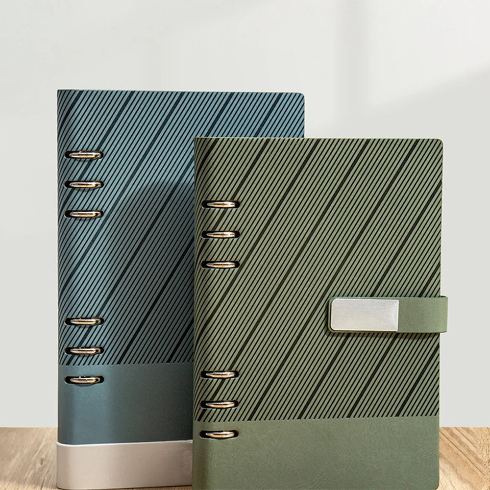 Custom Luxury A5 PU Loose-leaf Journal Notebook Set - Image 3