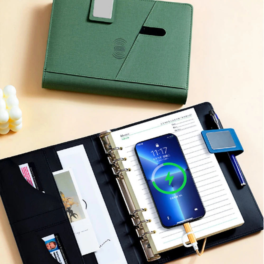 Custom A5 Notebooks Agenda Planner Gift Set Business PU Leather Embossed Hardcover Diary Logo Note