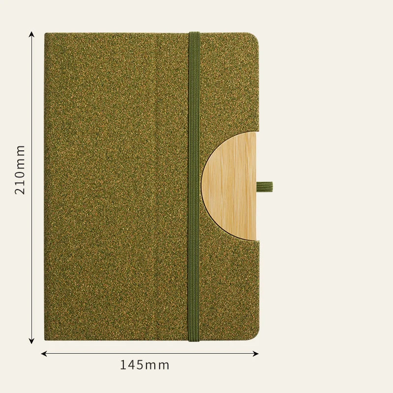 Custom Cork Notebook & Bamboo Pen Cup Set | Eco Gift