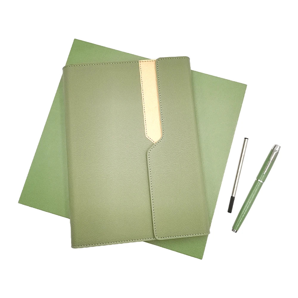 Customizable A5 Leather Notebook Pen Set - Image 2